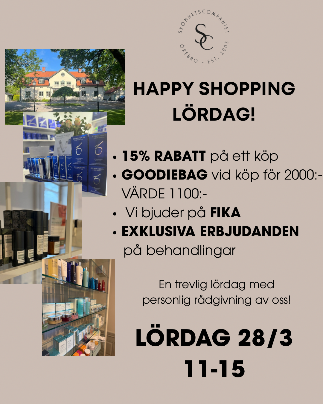 HAPPY SHOPPING-LÖRDAG 28/3 11-15!