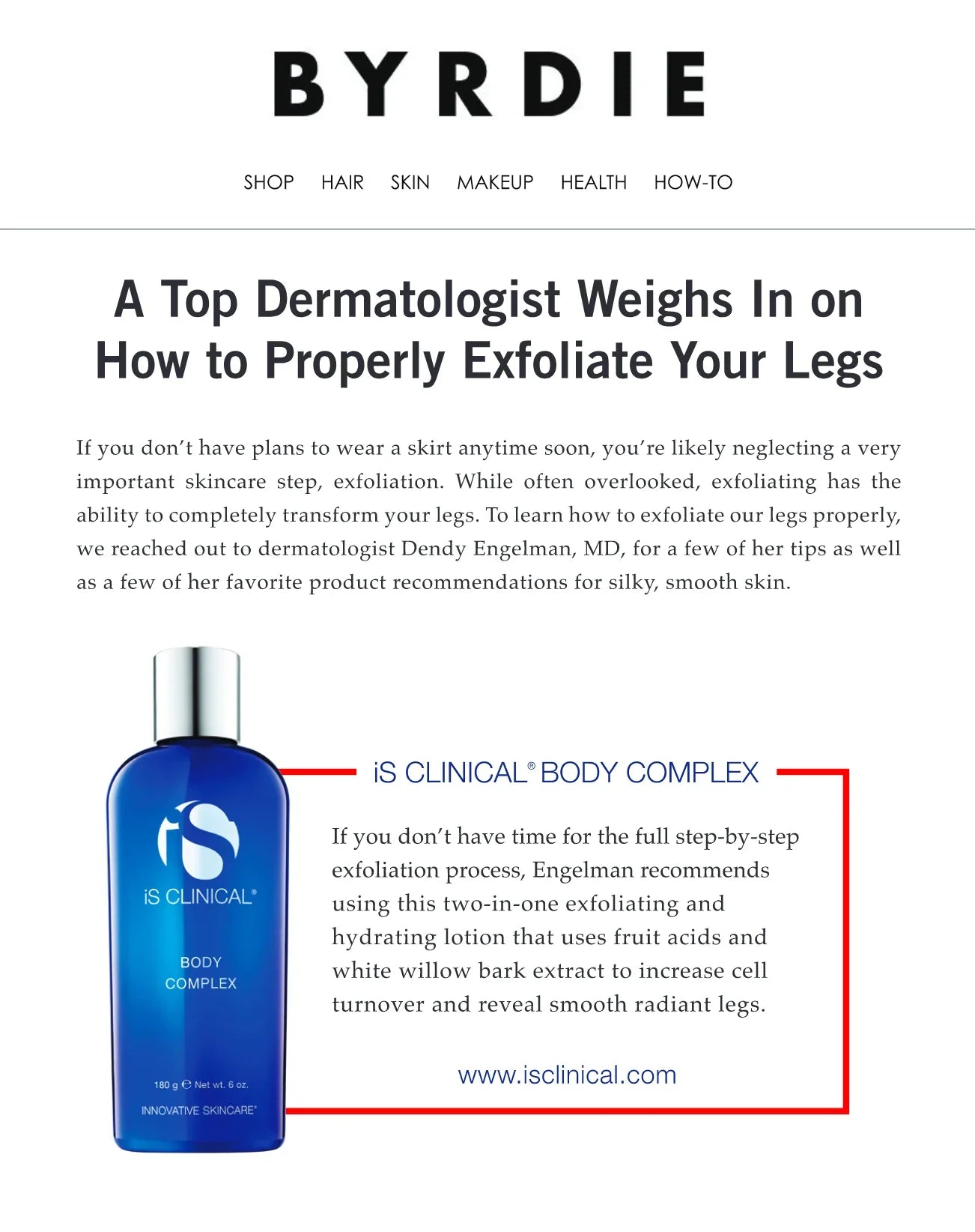 IS Clinical Body Complex 180 ml